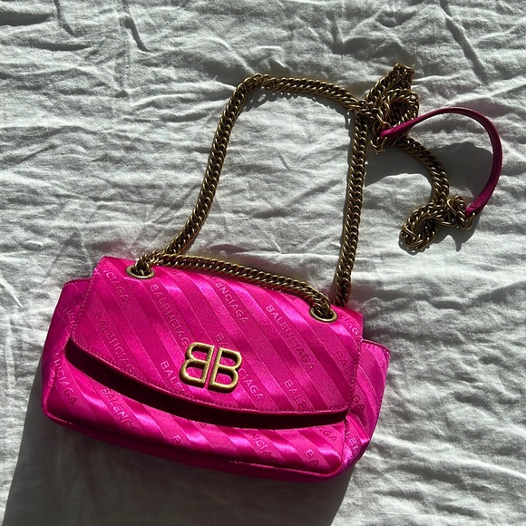 Balenciaga Handbags - Balenciaga BB satin fuchsia crossbody